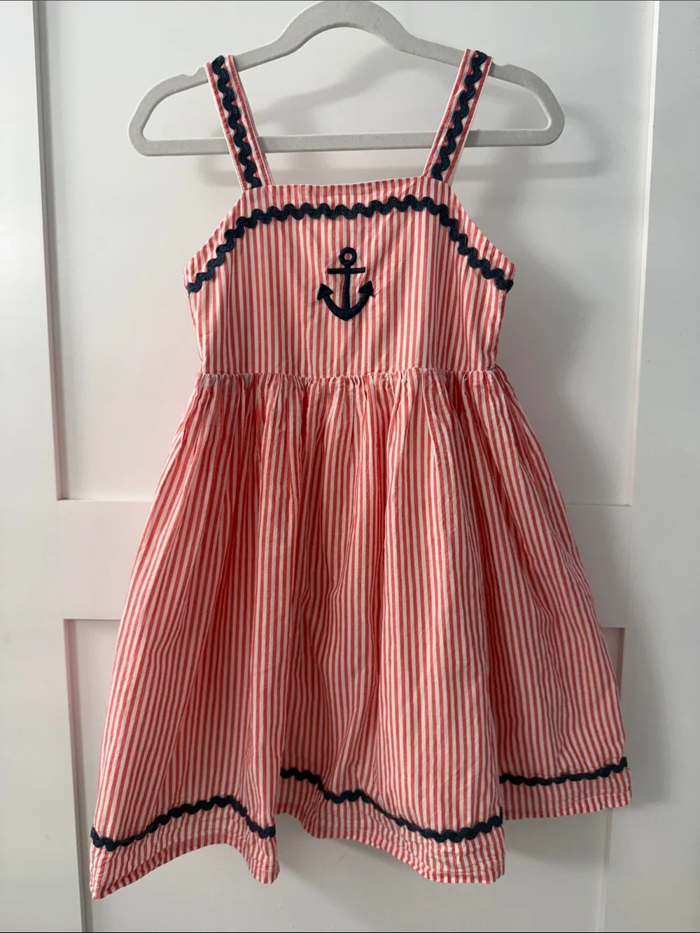 Tommy Bahama Stripe Anchor Sundress with Navy Trim